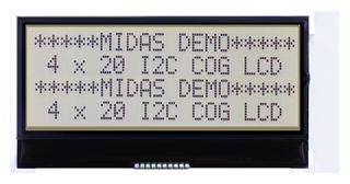 MCCOG42005A6W-FPTLWI-V2 - Alphanumeric LCD, 20 x 4, Black on White, 3V, I2C, Transflective - MIDAS
