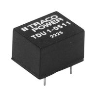 TDU 1-0511 - Isolated Through Hole DC/DC Converter, 1 W, 1 Output, 5 V, 200 mA - TRACO POWER