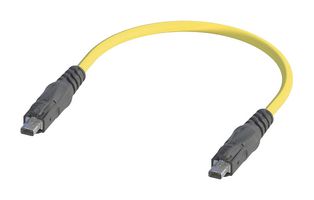 33280202001003 - Ethernet Cable, SPE Plug to SPE Plug, Yellow, 300 mm, 11.8 " - HARTING