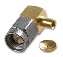 R125154002 - RF / Coaxial Connector, SMA Coaxial, Right Angle Plug, Solder, 50 ohm, RG402, Brass - RADIALL