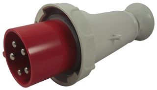 269 - Pin & Sleeve Connector, 63 A, 400 V, Cable Mount, Plug, 3P+N+E, Red, White - WALTHER