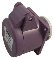 10400 - Pin & Sleeve Connector, 50/60Hz, Norvo, 16 A, 24 V, Panel Mount, Outlet, 2P, Violet - WALTHER