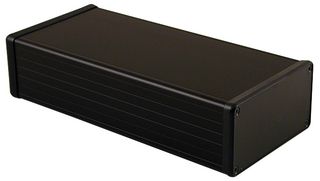 1455N2202BK - Metal Enclosure, 1455 Series, Extruded With Plastic End Panels, Small, Extruded Aluminium, 53 mm - HAMMOND