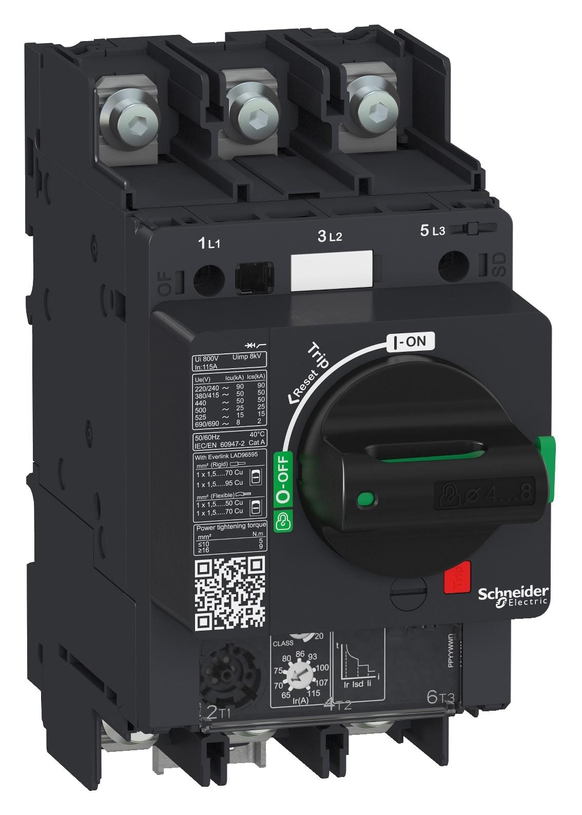 SCHNEIDER ELECTRIC Thermal Magnetic GV4P50B6 GV4P THERM/MAG 50A 25KA LUG SCHNEIDER ELECTRIC 3405411 GV4P50B6