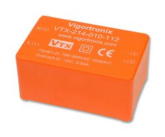 VTX-214-010-115 AC-DC Conv, Fixed, 1 O/P, 10w, 15V VIGORTRONIX