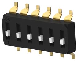EDS06SGNNTU04Q Dip Switch, 6Pos, SPST, Slide, SMD Alcoswitch - Te Connectivity