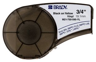 M21-750-580-YL Label, Vinyl, Yel, 19.05mm, 6.4m Brady