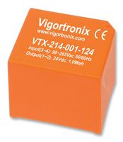 VTX-214-001-124 AC-DC Conv, Fixed, 1 O/P, 1W, 24V VIGORTRONIX