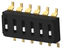 EDS06SGRNTR04Q Dip Switch, 6Pos, SPST, Slide, SMD Alcoswitch - Te Connectivity