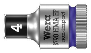 8790 4.0 Hex Socket, Af 4mm, 6.35mm Drive Wera