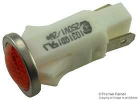 1031QD1 Neon Indicator, Red, 12.7mm, QC VCC (Visual Communications Company)