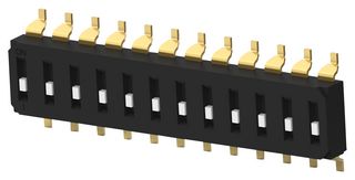 EDS12SGRNTU04Q Dip Switch, 12Pos, SPST, Slide, SMD Alcoswitch - Te Connectivity