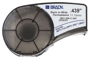 M21-250-C-342 Label, Shrink, WHT, 6.35mm, 2.13m Brady