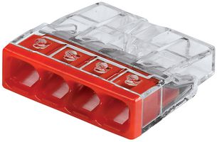 2773-404 Terminal Block, Pluggable, 4Pos, 12AWG Wago