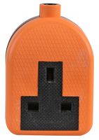 0138-Or Socket, Extension, 1WAY, Rubber, Orange Pro Elec