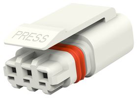 1-2834074-3 Plug Housing, 3Pos, Thermoplastic, White Te Connectivity