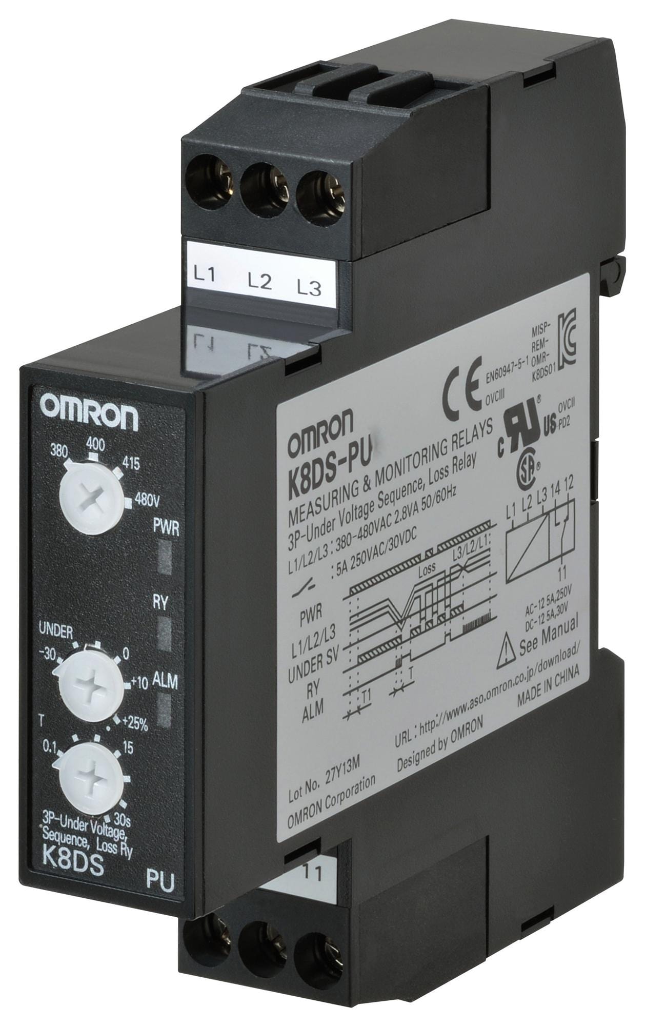 OMRON Voltage Sensing K8DS-PU2 VOLTAGE SENSING RELAYS OMRON 3440426 K8DS-PU2