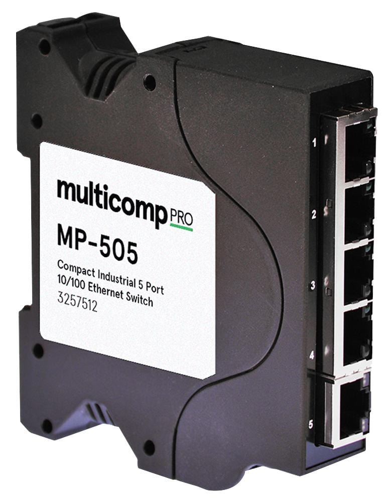 MULTICOMP PRO Ethernet Switches / Modules MP-505 UNMANAGED ETHERNET SW, 5PORT, DIN RAIL MULTICOMP PRO 3257512 MP-505