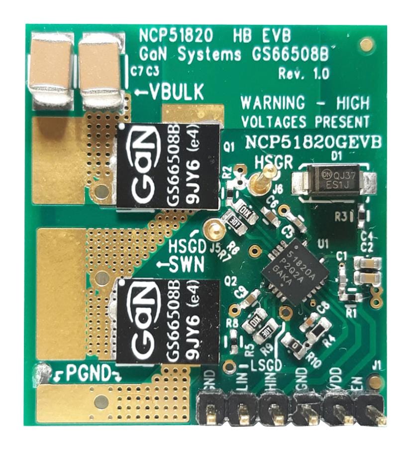 ONSEMI Special Application NCP51820GAN1GEVB EVAL BOARD, HALF BRIDGE GAN GATE DRIVER ONSEMI 3367832 NCP51820GAN1GEVB