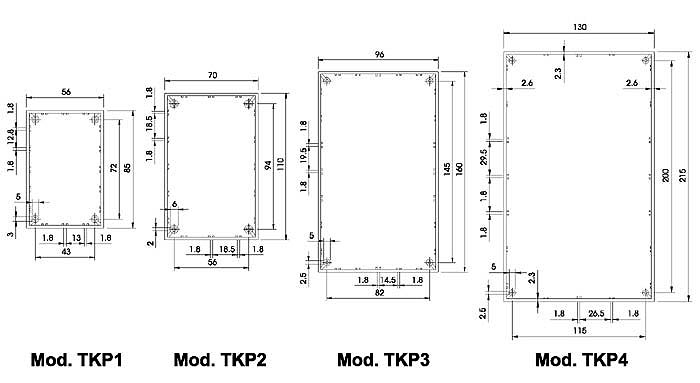 TKP3B PLASTIC OPTATIVE BEHUIZING - PETROLEUMBLAUW 160 x 96 x 61mm