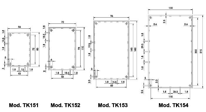 TK151/P OPTATIVE ENCLOSURE - BLACK - 85 x 56 x 36.4 mm