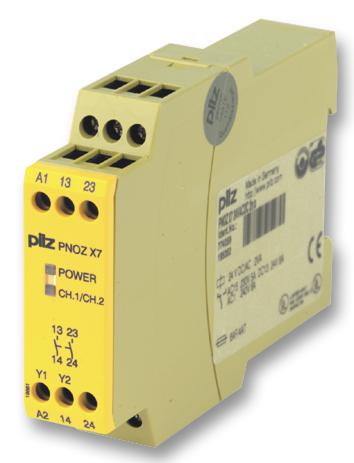 PILZ Safety PNOZ X7 24VAC/DC RELAY, SAFETY, DPST-NO, 240VAC, 6A PILZ 4439314 PNOZ X7 24VAC/DC