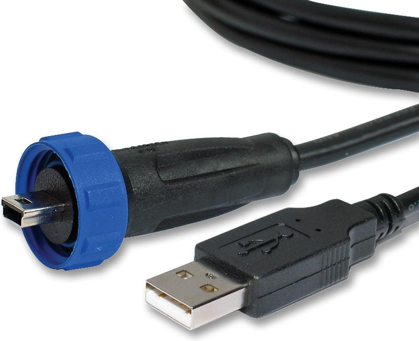 BULGIN LIMITED USB Cables PX0441/2M00 CABLE, USB A PLUG TO USB MINI B PLUG, 2M BULGIN LIMITED 1229677 PX0441/2M00