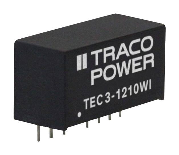 TRACO POWER Isolated Board Mount TEC 3-1215WI DC-DC CONVERTER, 24V, 0.125A TRACO POWER 2854977 TEC 3-1215WI