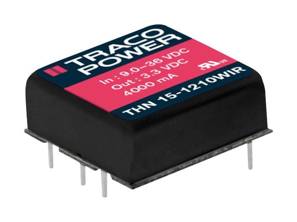 TRACO POWER Isolated Board Mount THN 15-7223WIR DC-DC CONVERTER, 2 O/P, 15W TRACO POWER 2829594 THN 15-7223WIR