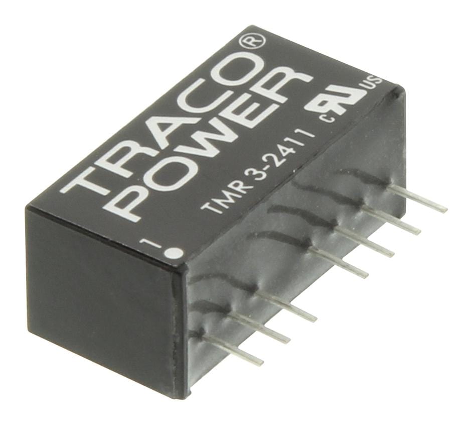 TRACO POWER Isolated Board Mount TMR 3-2411 DC TO DC CONVERTER, 5V, 0.6A, 3W TRACO POWER 1284240 TMR 3-2411
