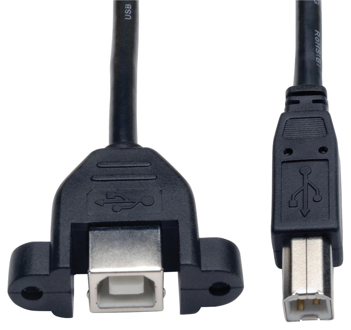 TRIPP-LITE USB Cables U025-001-PM USB CABLE, 2.0 TYPE B PLUG-RCPT, 1FT TRIPP-LITE 2751168 U025-001-PM