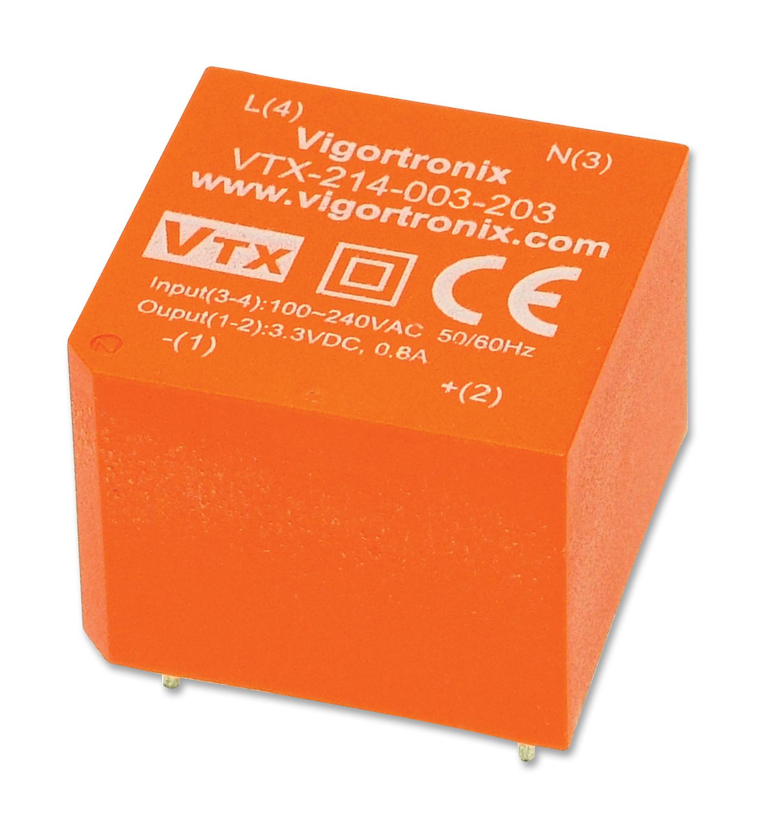 VIGORTRONIX PCB Mount - Single Ouput VTX-214-003-218 POWER SUPPLY, AC-DC, 18V, 0.166A VIGORTRONIX 2464662 VTX-214-003-218