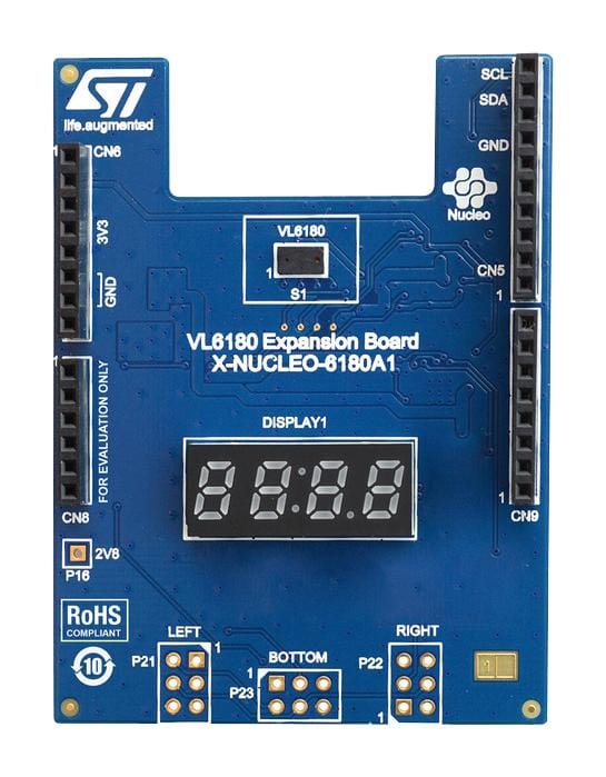 STMICROELECTRONICS ARM X-NUCLEO-6180A1 EXPANSION BOARD, STM32 NUCLEO BOARD STMICROELECTRONICS 3513370 X-NUCLEO-6180A1