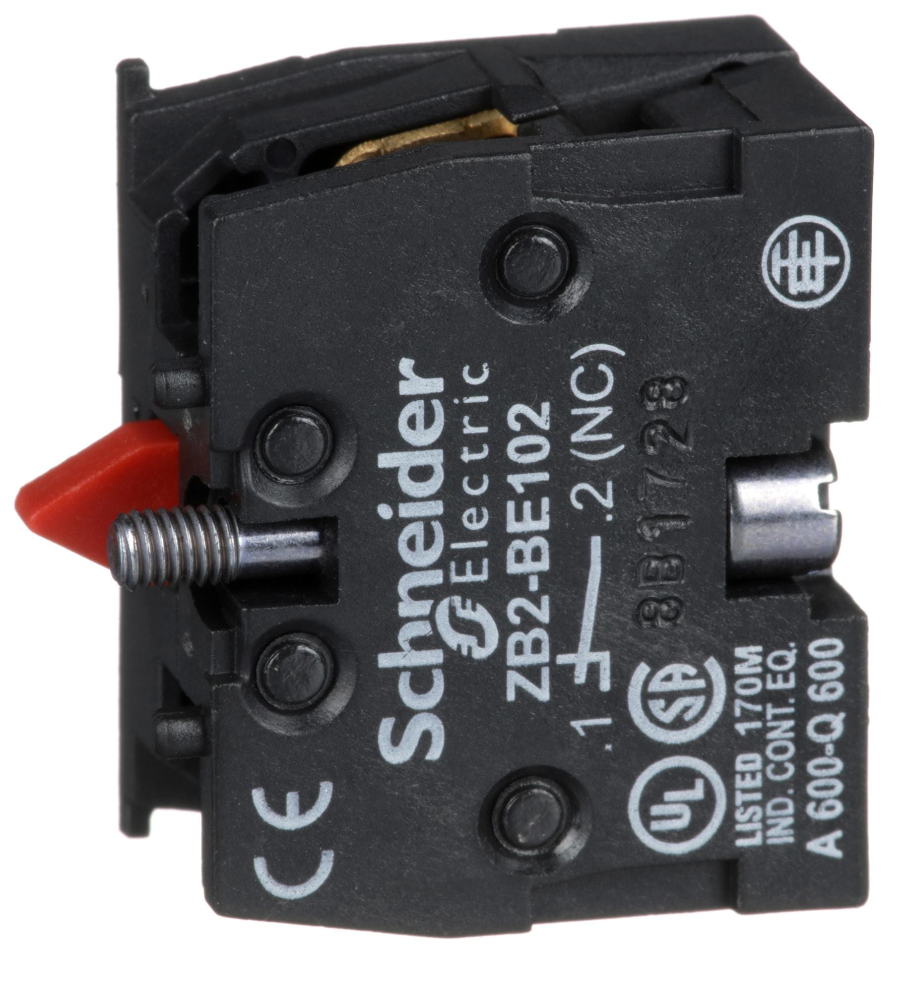 SCHNEIDER ELECTRIC Contact Blocks ZB2BE102 CONTACT BLOCK, 600V, 10A, 1POLE SCHNEIDER ELECTRIC 3114887 ZB2BE102